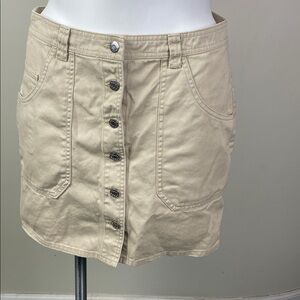 Old Navy Utility Mini Button Front Skirt Oak Branch